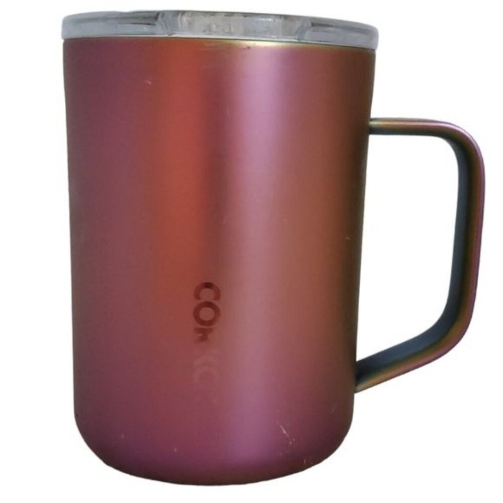 Corkcicle Dragonfly Nebula Travel Mug Cup Tumbler Handle HOT COLD 16 OZ